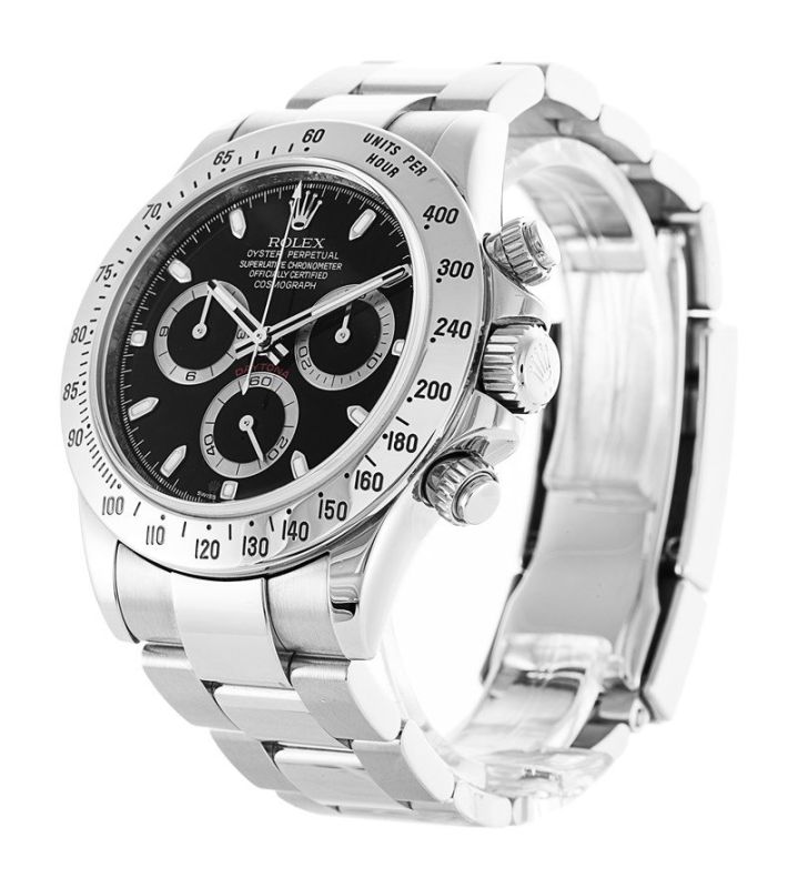 Rolex Cosmograph Daytona Mechanical Automatic 2016 Black Dial Stainless Steel Men Wristwatch 116520-0015
