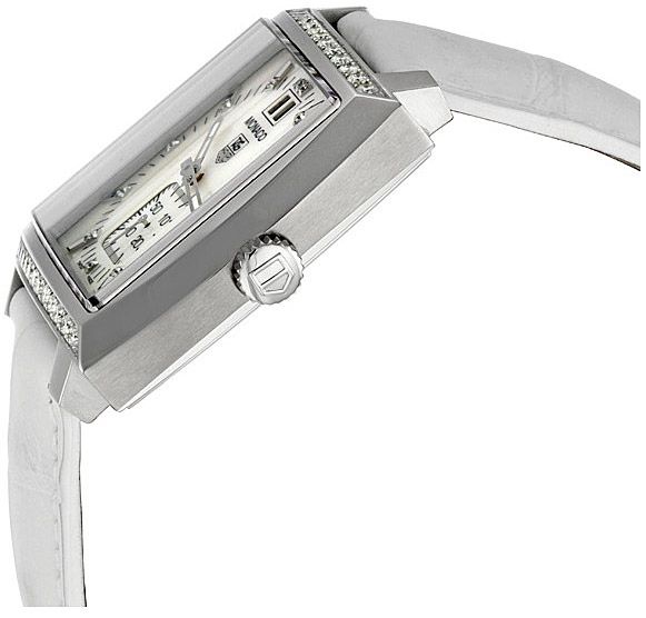 Tag Heuer 摩納哥大日曆石英 2011 白色錶盤鑽石錶圈女士腕錶 Waw1313.fc6247