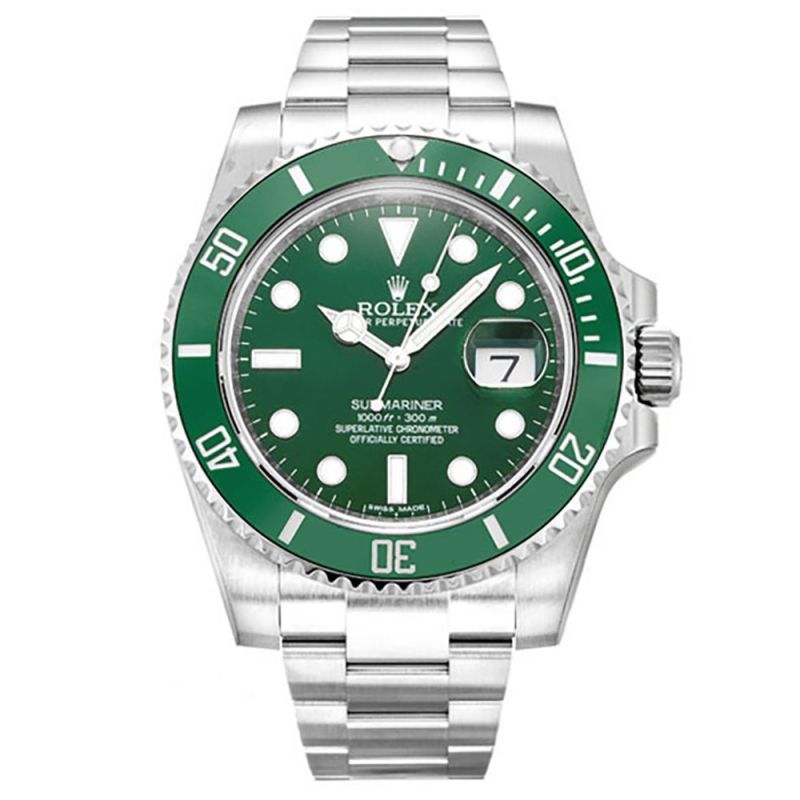 Rolex Submariner Hulk Hot Mechanical Automatic 2010 Green Dial Stainless Steel Unisex Wristwatch 116610LV