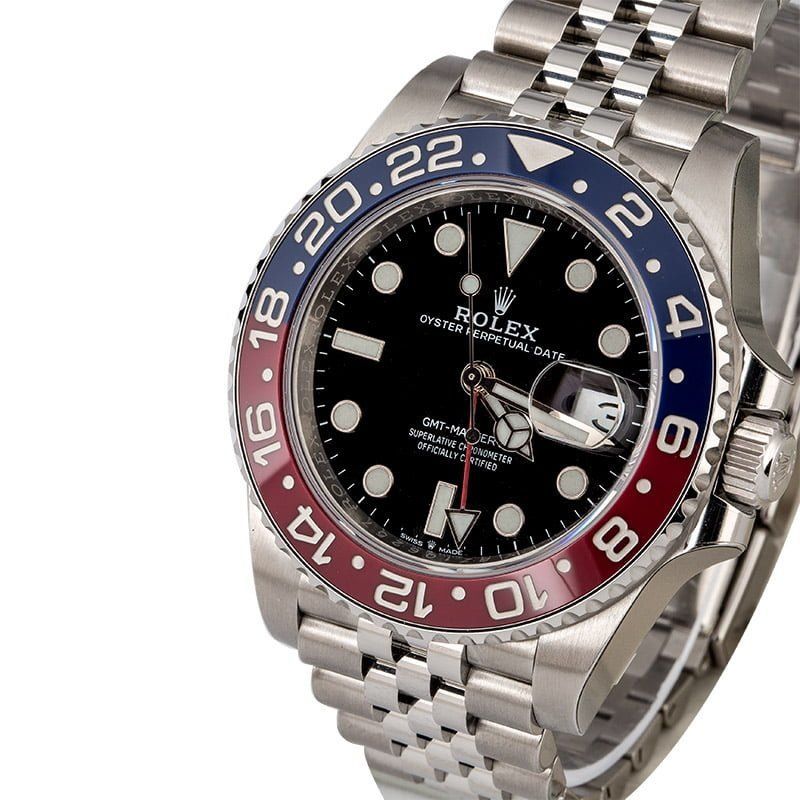 Rolex GMT-Master II Classic Pepsi Mechanical Automatic Black Dial Red Bezel Jubilee Men Wristwatch 126710BKSJ