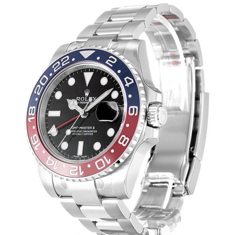 Rolex GMT-Master II Pepsi Mechanical Automatic Black Dial Red Bezel Oyster Men Wristwatch 116719BLSO
