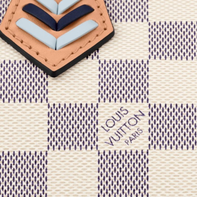 Louis Vuitton Damier Azur Speedy 30 Bandouliee Beige Cavans With Braided Strap Women Boston Handbag N50054