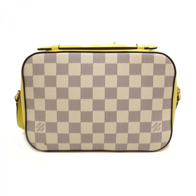 Louis Vuitton Damier Azur Saintonge Limited Edition Yellow Cavans Women Messenger Shoudler Bag N40154