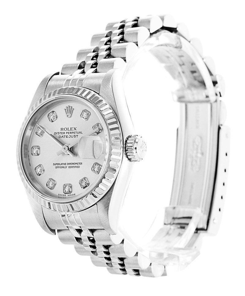 Rolex Datejust Clean Mechanical Automatic White Dial Stainless Steel Women Wristwatch 79174