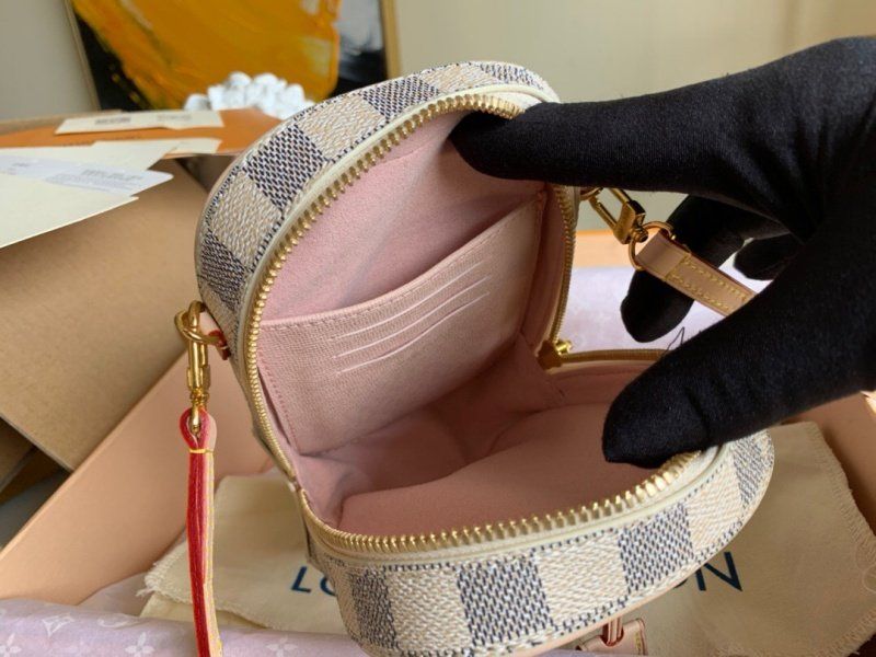 Louis Vuitton Damier Azur Neokapi Vertical Pink Canvas Women Satchel Crossbody Pouch N60360