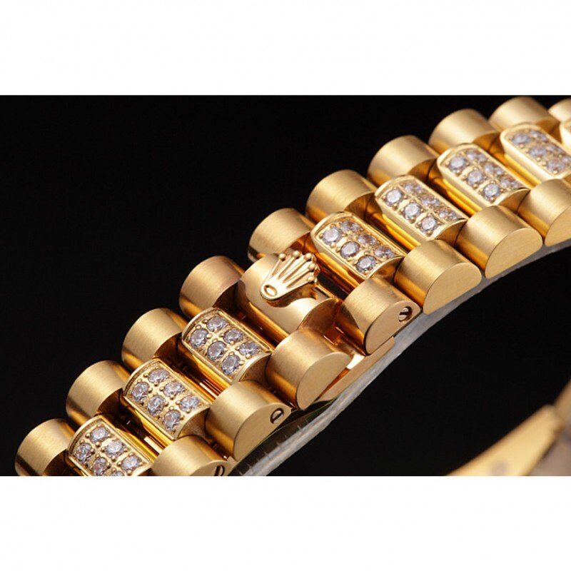 Rolex DayDate Classic Mechanical Automatic Diamond Dial Yellow Gold Plated Men Wristwatch SRL184 621614