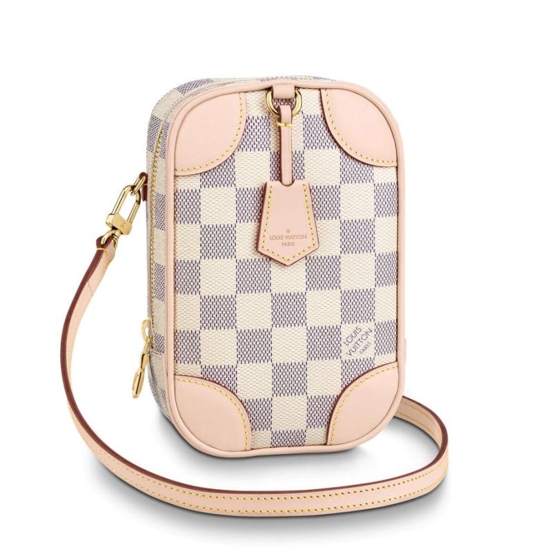 Louis Vuitton Damier Azur Neokapi Vertical Pink Canvas Women Satchel Crossbody Pouch N60360