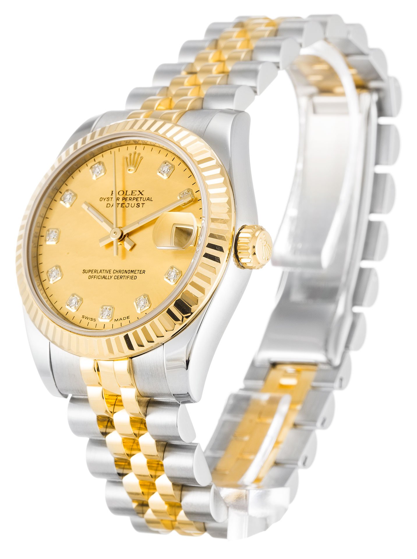 Rolex Datejust Classic Mechanical Automatic 2019 Champagne Dial Steel Yellow Gold Women Wristwatch 178273