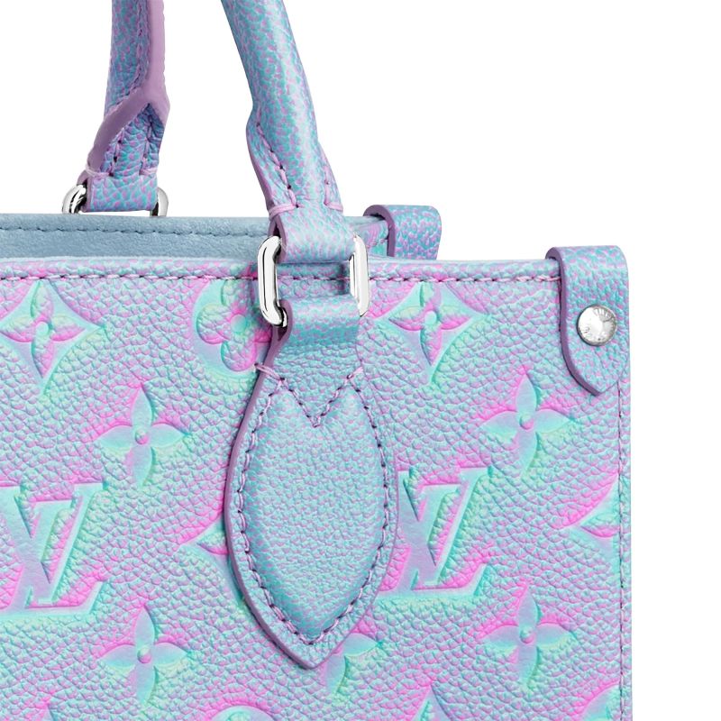 Louis Vuitton Empreinte Couro Onthego PM Novo 2022 Bolsa Feminina de Couro Azul M46067