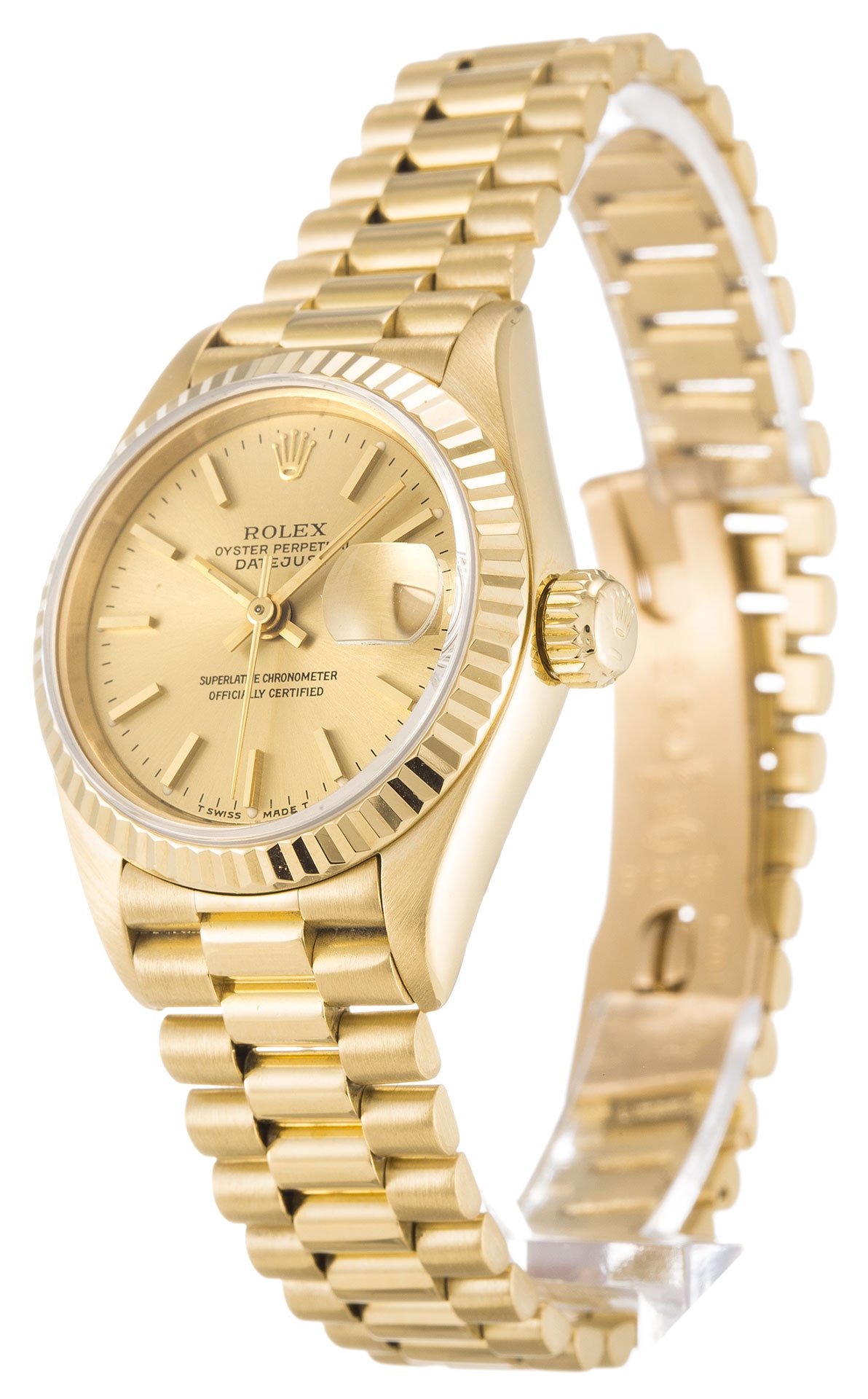 Rolex Datejust Classic Mechanical Automatic 1984 Champagne Dial Yellow Gold Women Wristwatch 69178