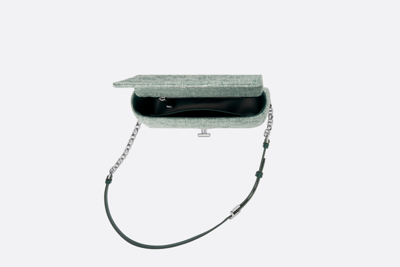 Christian Dior Caro Classic Small Green Canvas Women Crossbody Bag M9241PWEX_M924