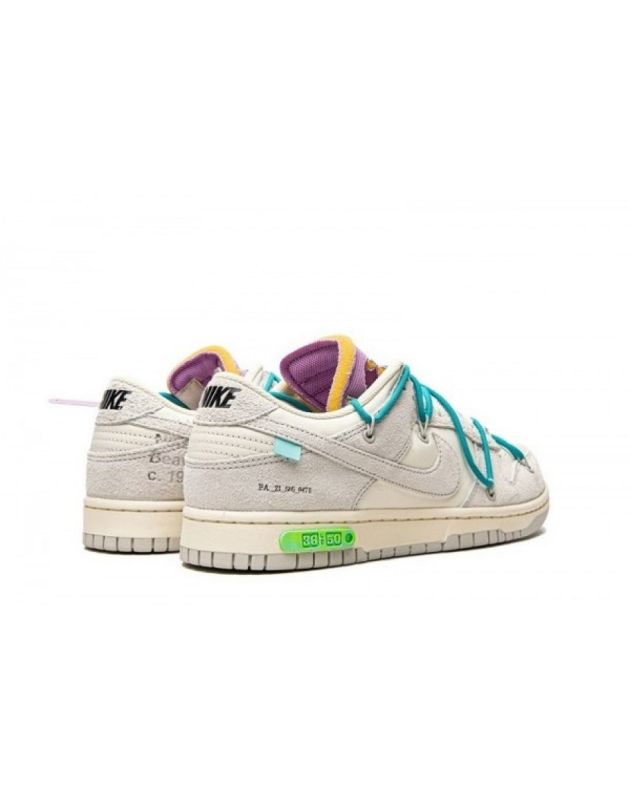 Nike X Off-White SB Dunk Low 2021 Lot 36 Canvas Rubber Sole Casual Sneakers DJ0950-107