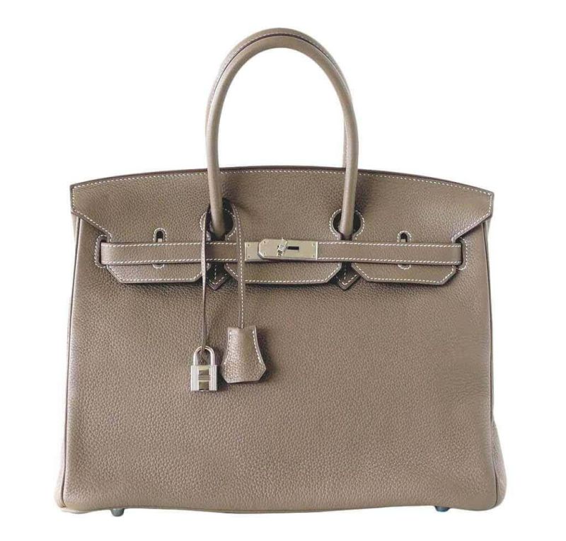 Hermes Birkin 30CM Classic Grey Clemence Leather Women Tote Handbag