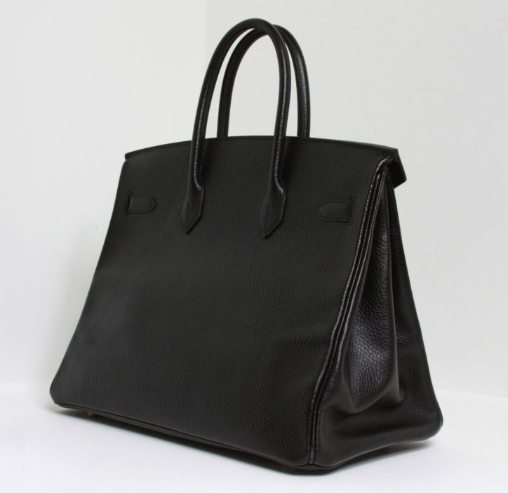 Hermes Birkin 30 CM Clássico Preto Clemence Couro Bolsa Feminina Bolsa