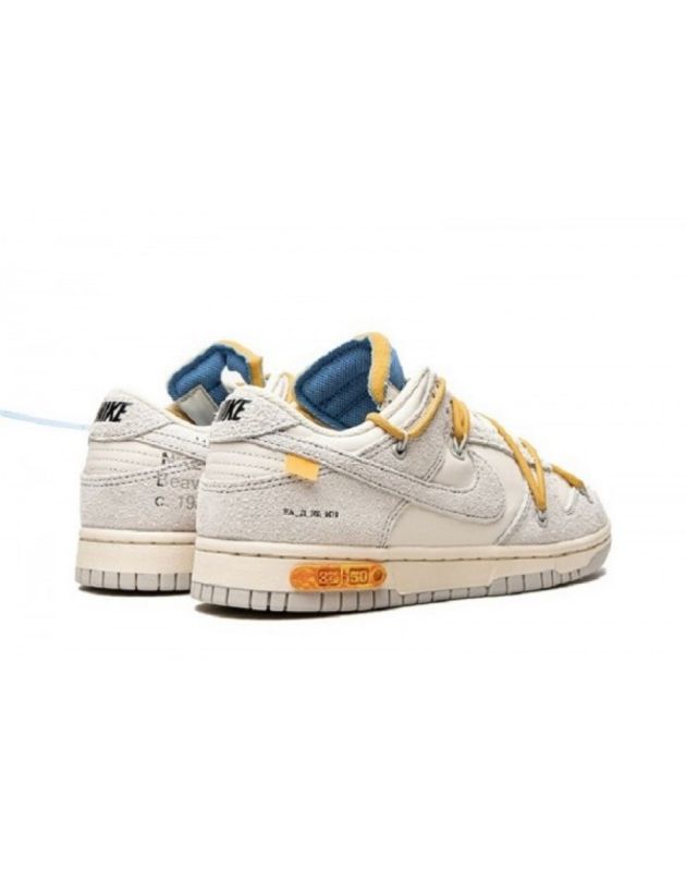 Nike SB Dunk Low X Off-White 2021 Lot 34 Kanvas Tapak Getah Kasut Kasual DJ0950-102