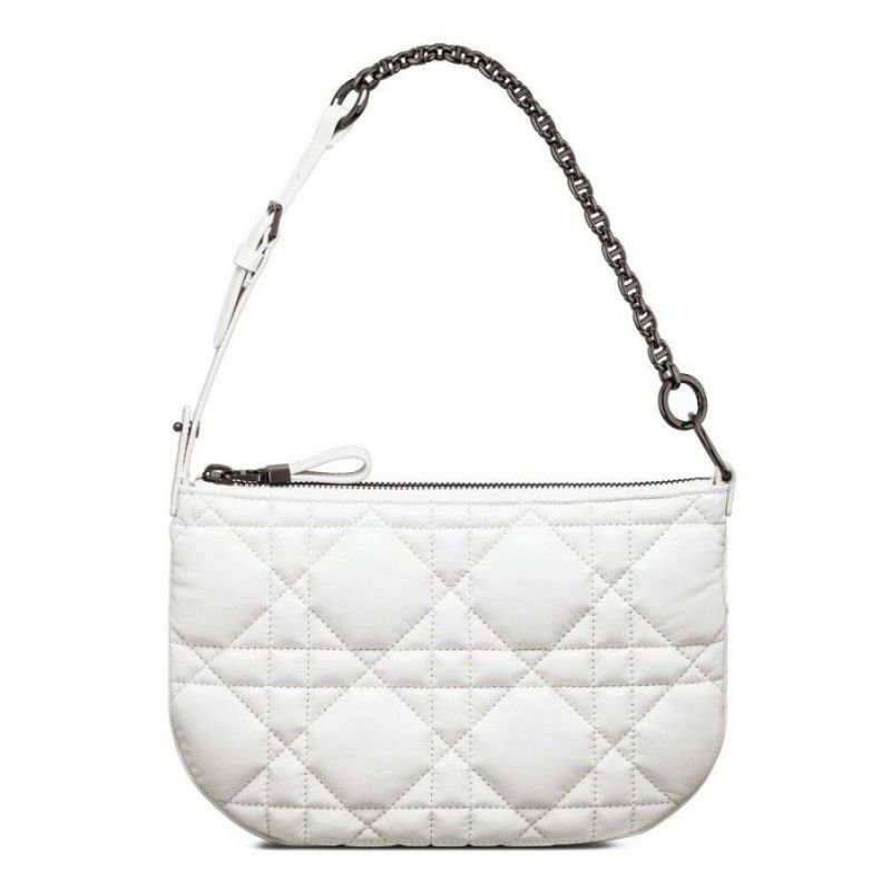 Christian Dior Caro Small White Cowhide Women Tulip Handbag