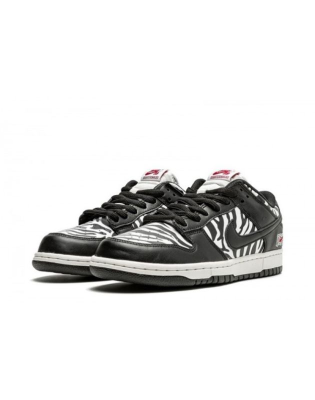 Nike SB Dunk Low X Quartersnacks 2021 Zebra Leather Rubber Sole Casual Sneakers DM3510-001