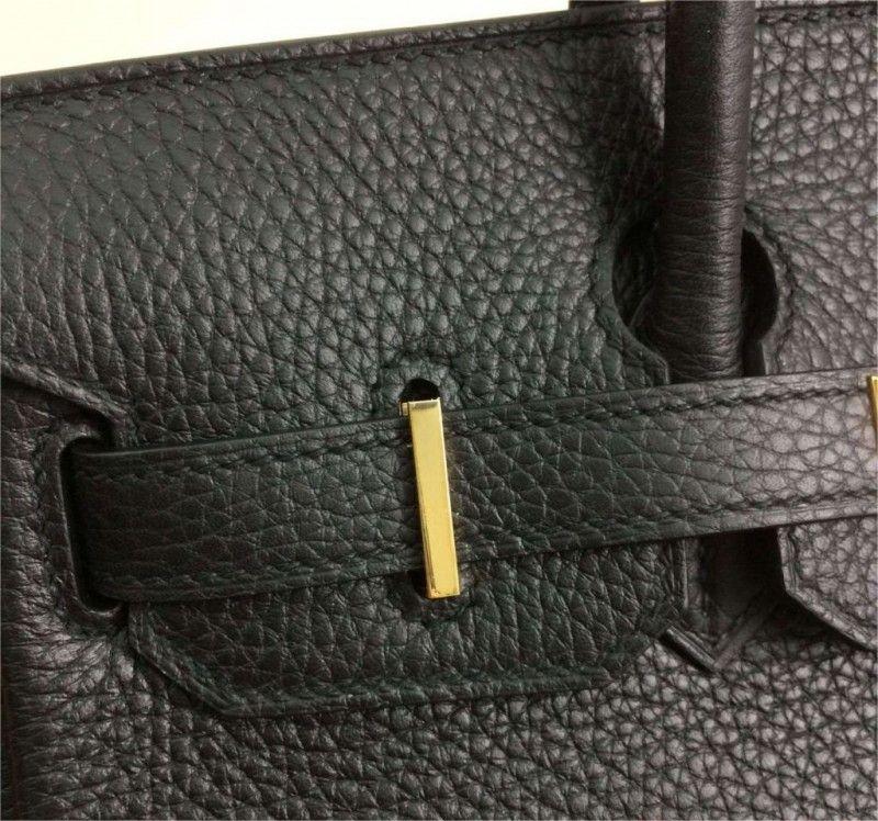 Hermes Birkin 30 CM Clássico Preto Clemence Couro Bolsa Feminina Bolsa