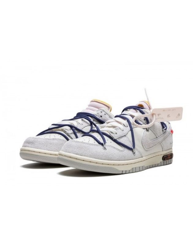 Nike SB Dunk Low X Off-White 2021 Lot 18 Canvas Rubber Sole Casual Sneakers DJ0950-112