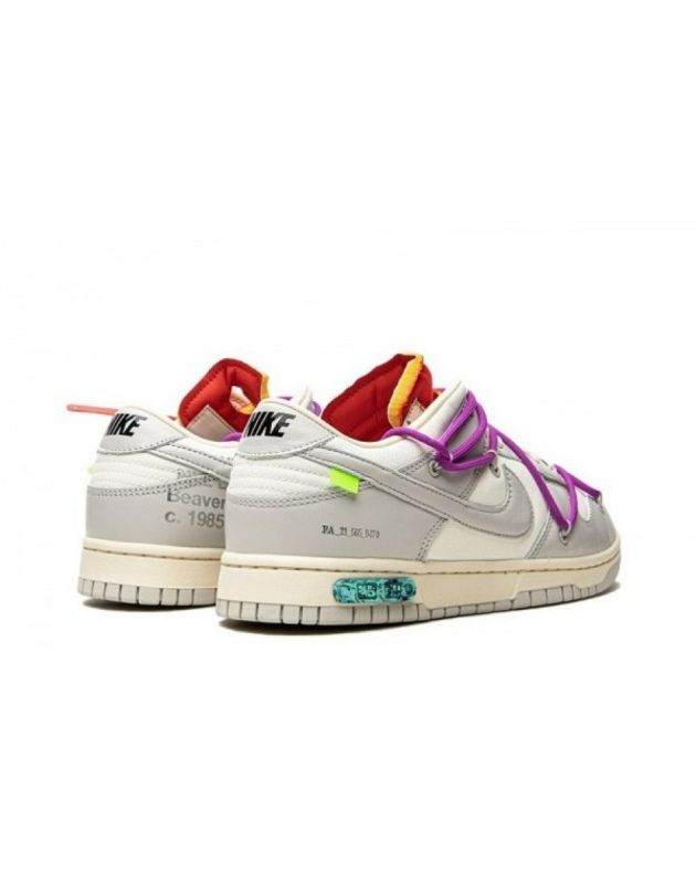 Nike X Off-White SB Dunk Low 2021 Lot 45 Canvas Rubber Sole Casual Sneakers DM1602-101