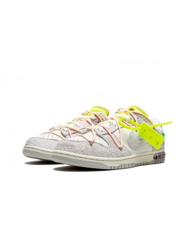 Nike SB Dunk Low X Off-White 2021 Lot 12 Canvas Rubber Sole Casual Sneakers DJ0950-100