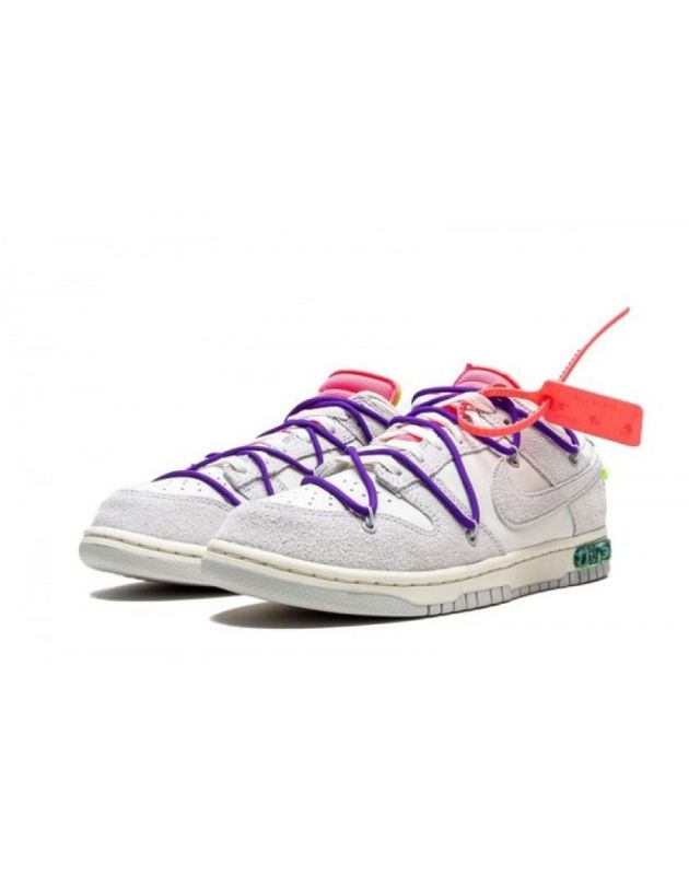 Nike SB Dunk Low X Off-White 2021 Lot 15 Canvas Rubber Sole Casual Sneakers DJ0950-101