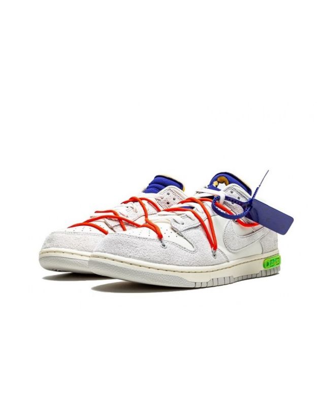 Nike SB Dunk Low X Off-White 2021 Lot 13 Canvas Rubber Sole Casual Sneakers DJ0950-110