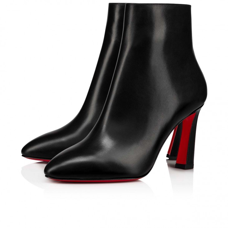 Christian Louboutin So Eleonor Classic 85 Mm Black Calf Leather Round Toe Boot 3210867BK01