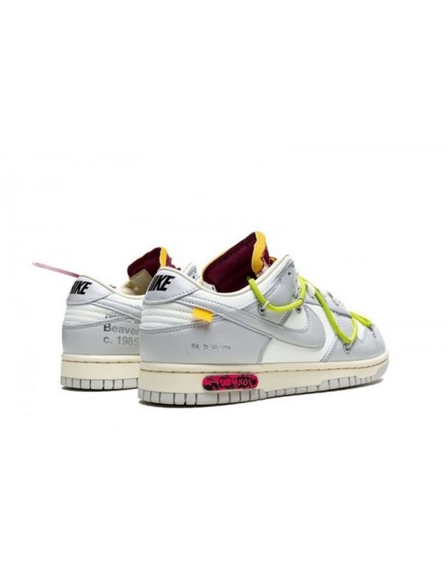 Nike SB Dunk Low X Off-White 2021 Lot 8 Canvas Rubber Sole Casual Sneakers DM1602-106