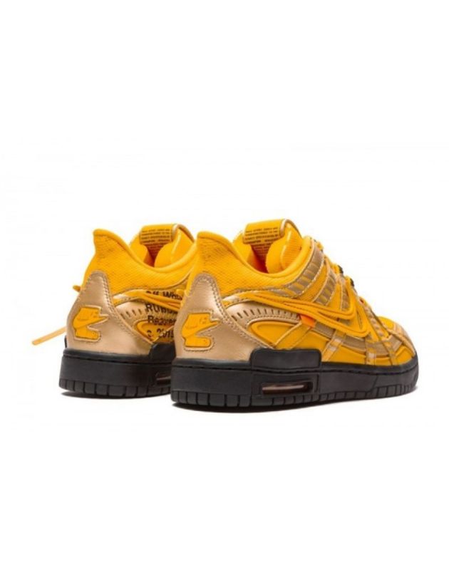 Nike SB Dunk Low X Off-White 2020 University Gold Faux Leather Air Sole Tênis casuais CU6015-700