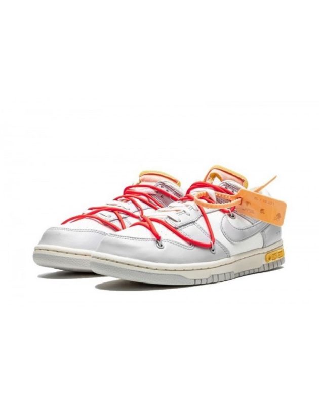 Nike SB Dunk Low X Off-White 2021 Lot 6 Canvas Rubber Sole Casual Sneakers DM1602-110