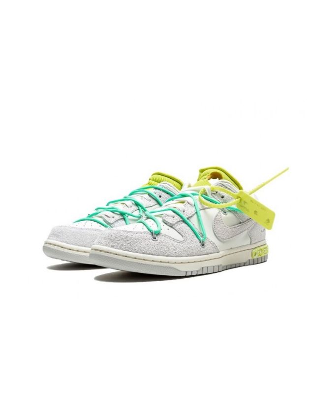 Nike SB Dunk Low X Off-White 2021 Lot 14 Canvas Rubber Sole Casual Sneakers DJ0950-106