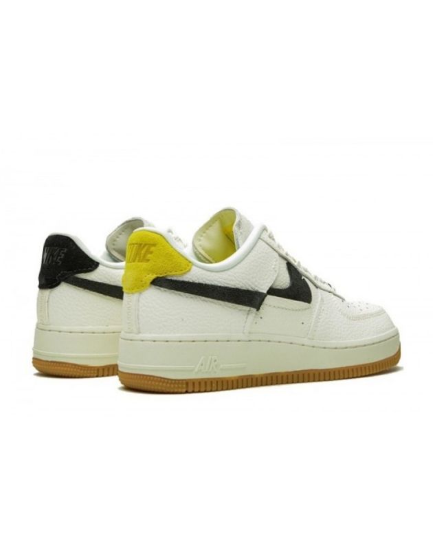 Nike Air Force 1 Low 2019 Sail Chrome Amarelo Couro Sola de Borracha Tênis Casual BV0740-101