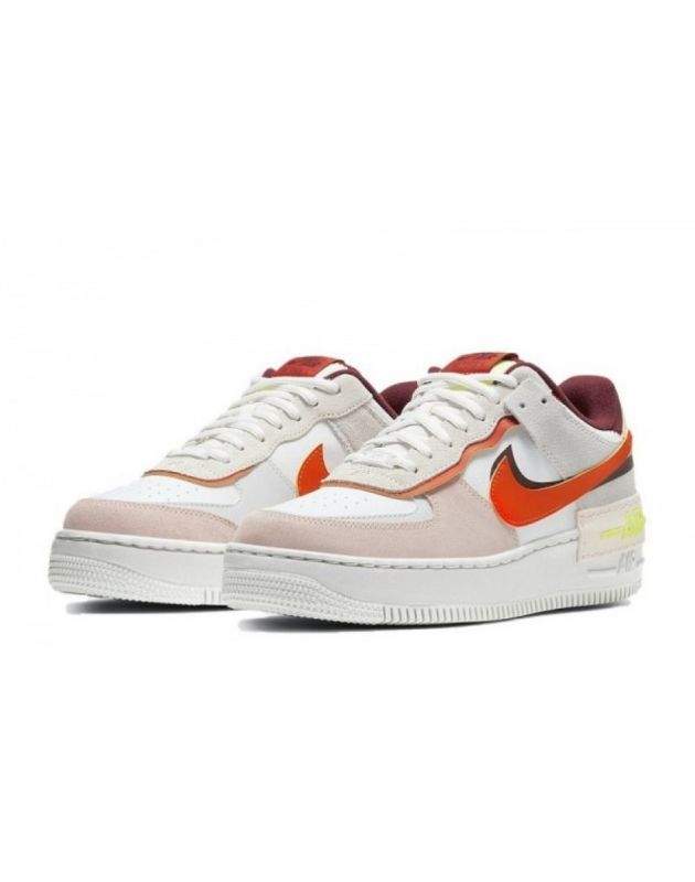 Nike Air Force 1 Low Shadow 2021 Orange Pearl Leather Rubber Sole Casual Sneakers CU8591-600
