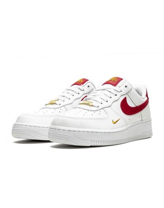 Nike Air Force 1 Low Essential 2021 Gym Red Mini Swoosh Leather Rubber Sole Casual Sneakers CZ0270-104