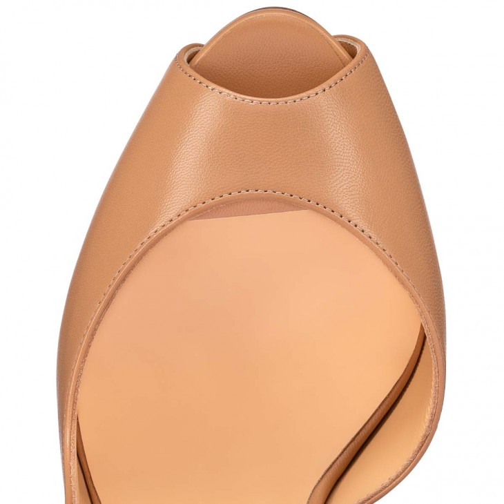Christian Louboutin Jenlove New 120 Mm Beige Leather Pump Heels 3210482PK1A