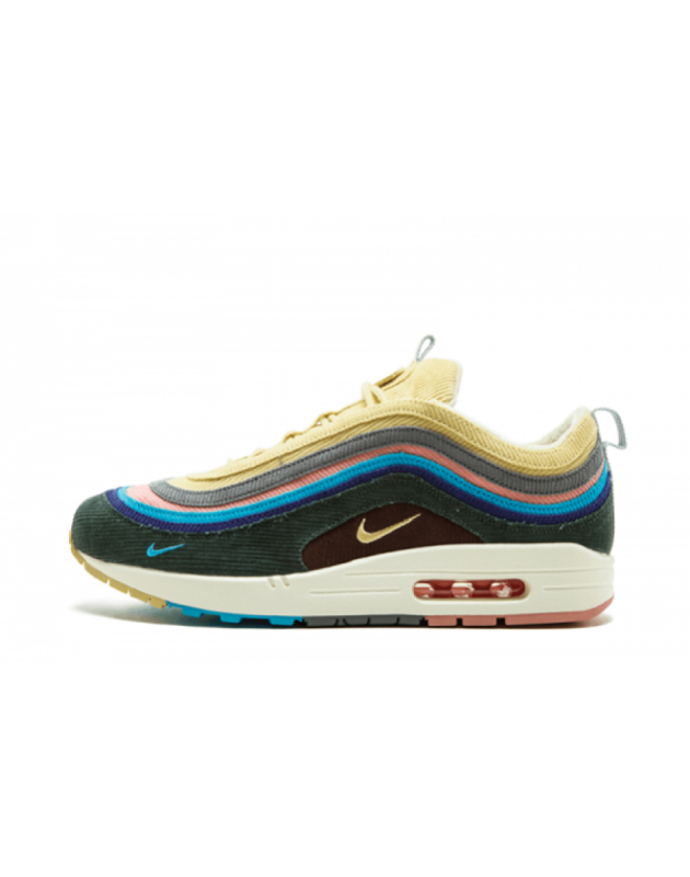 Nike Air Max 1/97 X Sean Wotherspoon 2018 Light Blue Fury Leather Rubber Sole Running Sneakers AJ4219-400
