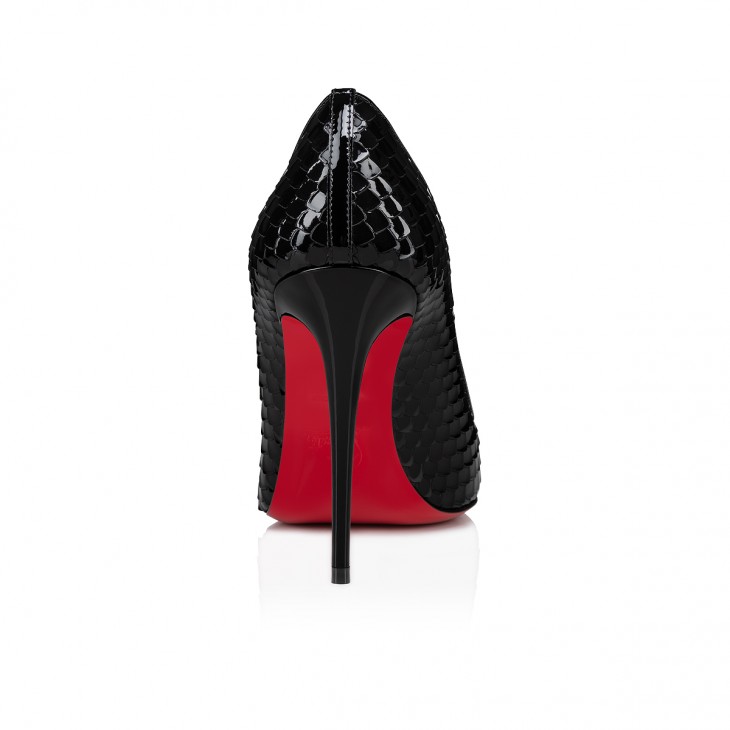 Christian Louboutin Kate Embossed 100 Mm Black Patent Calf Leather Pump Heels 1240049B439