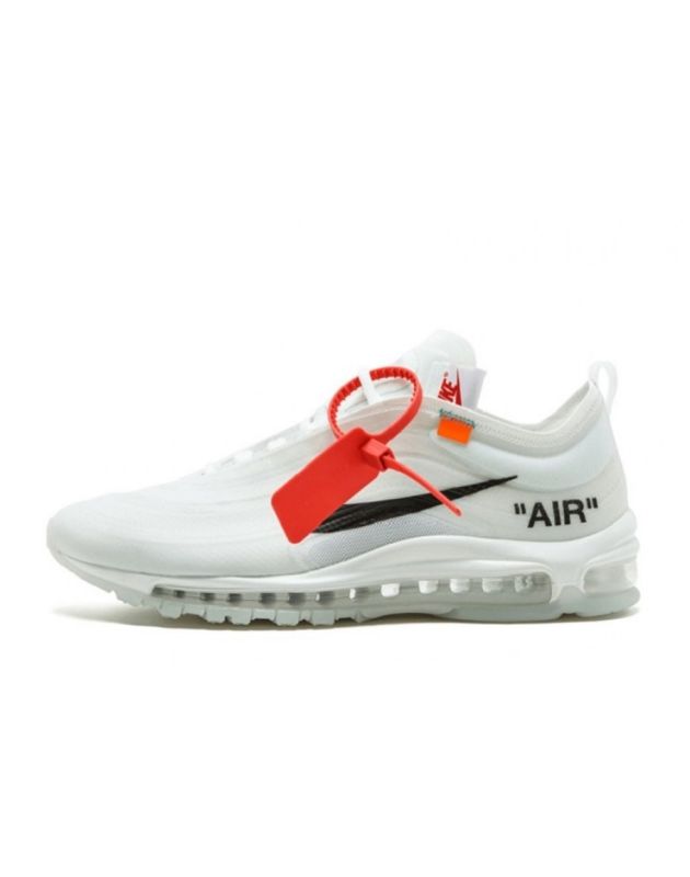 Nike Air Max 97 X Off-White 2017 White Leather Rubber Sole Running Sneakers AJ4585-100