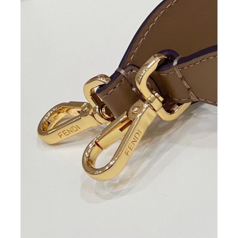 Fendi Sunshine Medium White FF Fabric Women Tote Handbag 8bh386