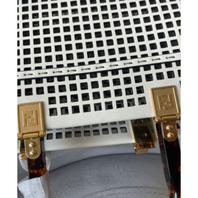 Fendi Sunshine Medium Openwork Kem Da Bò Túi Tote Nữ 8bh386