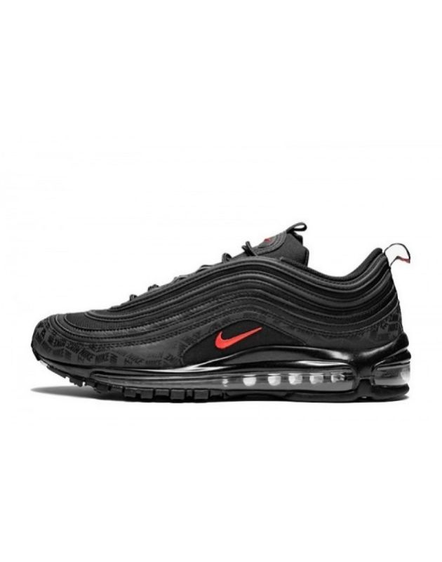 Nike Air Max 97 2018 All-Over Print Black Red Leather Rubber Sole Running Sneakers AR4259-001