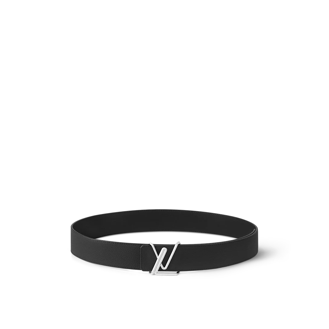 Louis Vuitton Tubular Classic 40 Mm Black Leather Pin Buckle Dress Belt M8498T