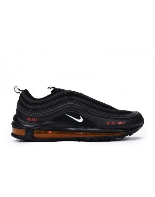 Nike Air Max 97 2021 Black University Red Leather Rubber Sole Running Sneakers DH4092-001
