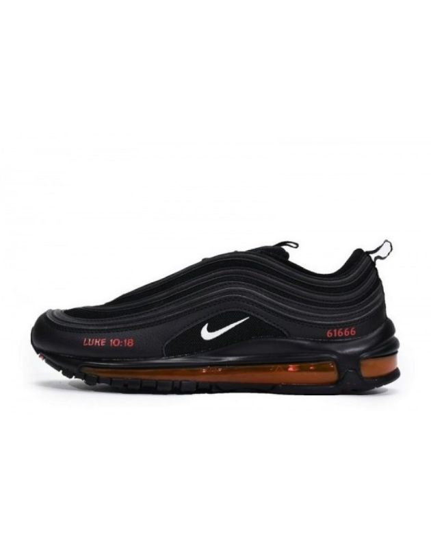 Nike Air Max 97 2021 Black University Red Leather Rubber Sole Running Sneakers DH4092-001