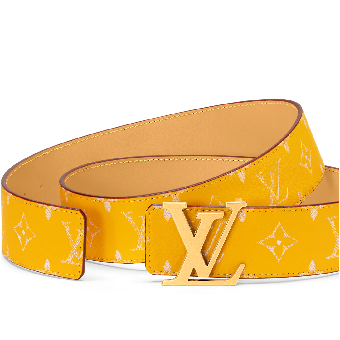 Louis Vuitton Lv Initiales reversível novo 40 mm de couro amarelo com fivela de cinto masculino M8458U