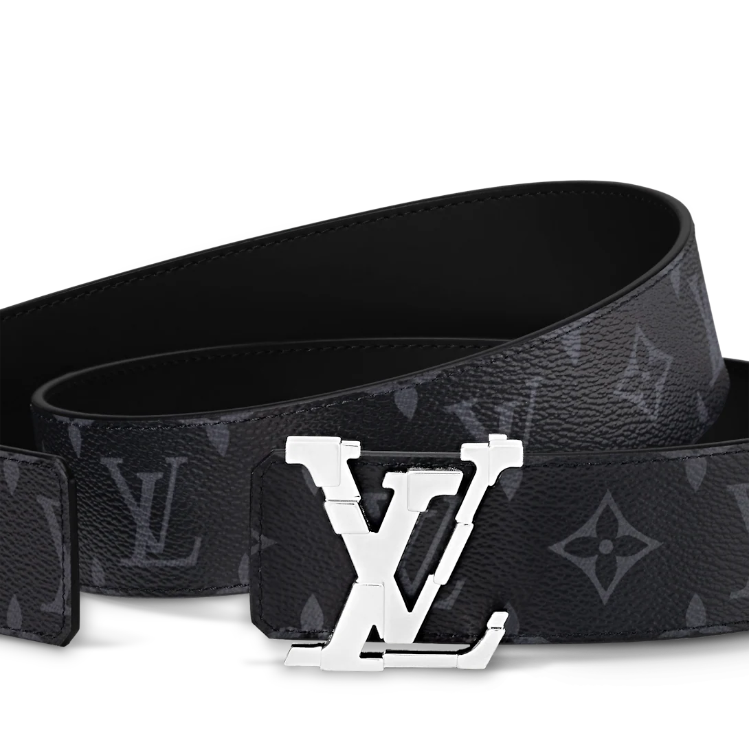 Louis Vuitton Lv Pixel Reversibile Classica 40 Mm Tela Nera Fibbia Ad Ardiglione Cintura da Uomo M8346T