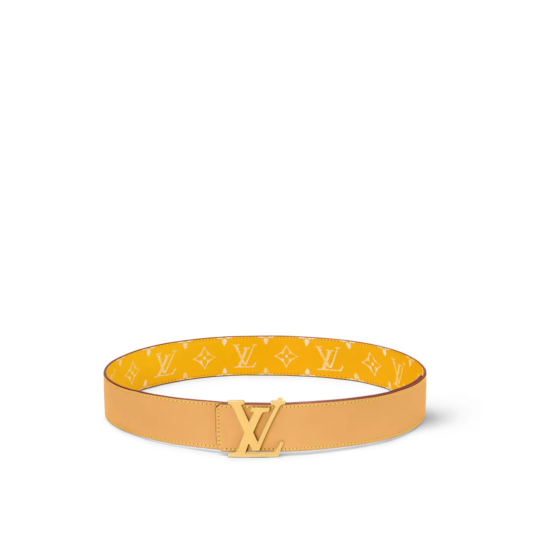 Louis Vuitton Lv Initiales reversível novo 40 mm de couro amarelo com fivela de cinto masculino M8458U