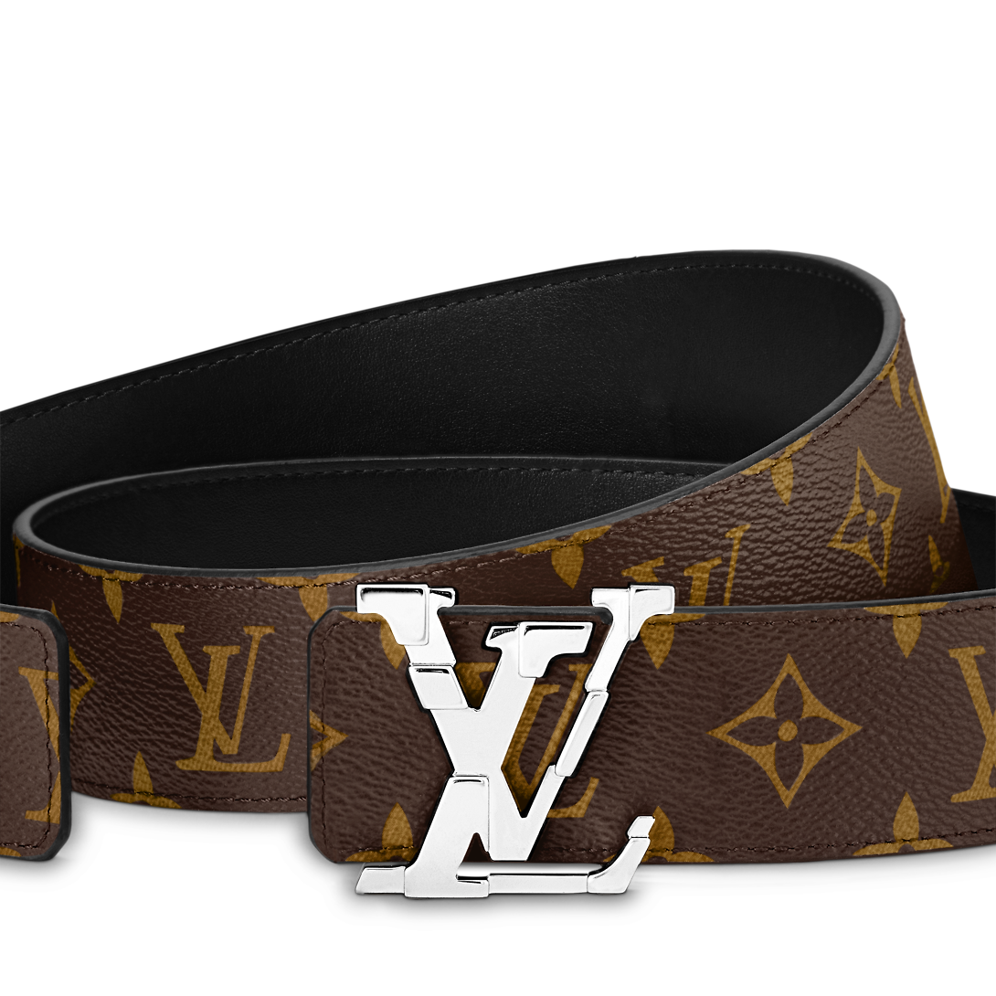 Louis Vuitton Lv Pixel Reversibile Classica 40 Mm Tela Marrone Fibbia Ad Ardiglione Cintura Abito da Uomo M8389T