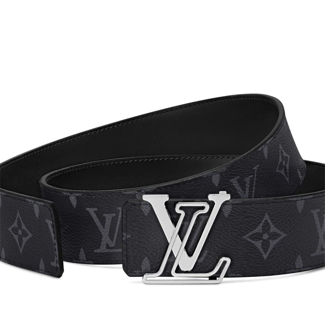 Louis Vuitton Lv Line Novo cinto masculino com fivela de pino de lona preta 40 mm M8504T